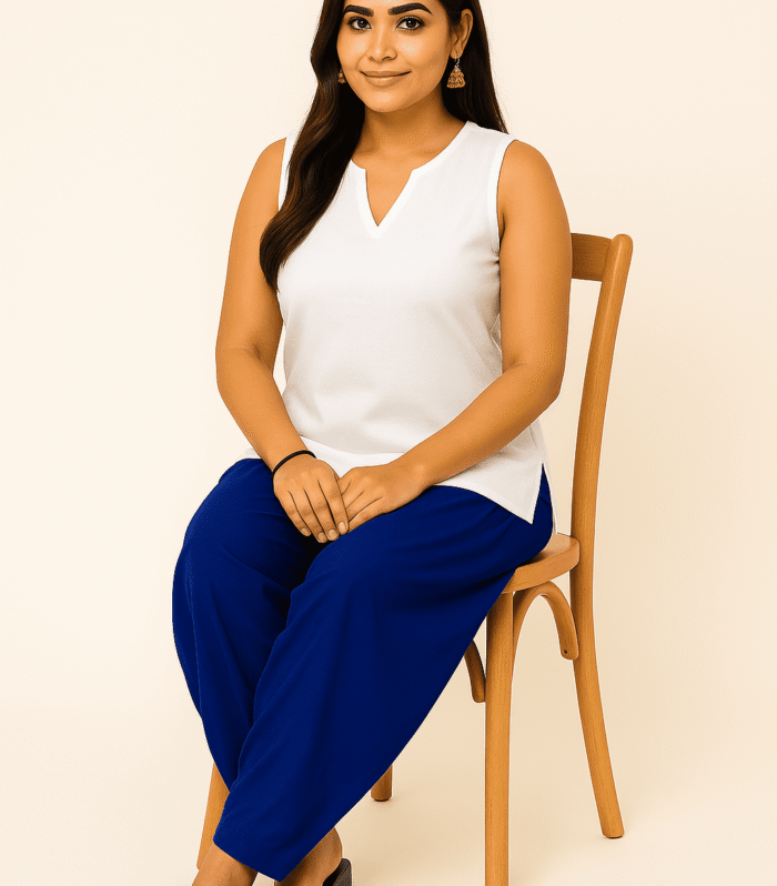 Cotton Patiala Blue Pants for Women