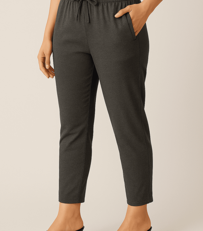 grey color straight cut pants
