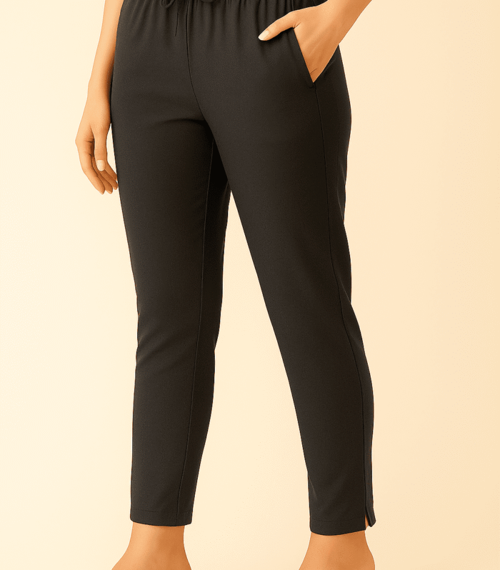 grey straight cut pants