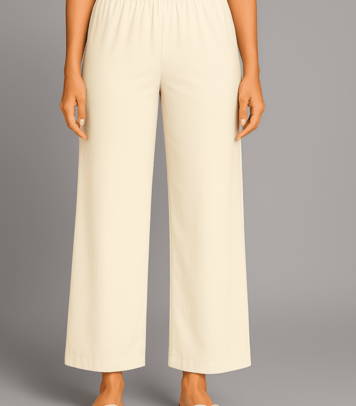 Cream Palazzo Pants for Women