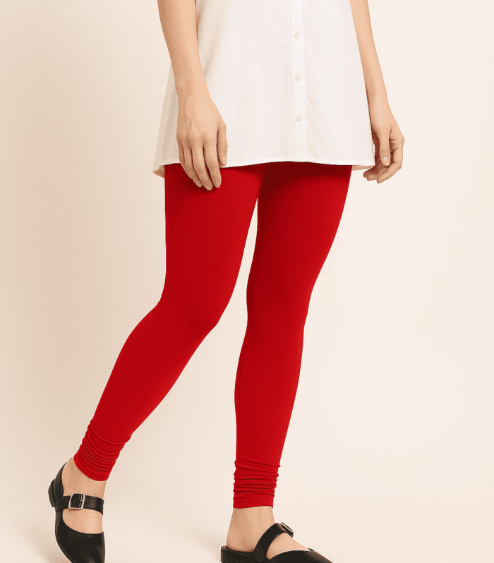Red Cotton Leggings for Women – No.1 Soft, Stretchable & Comfort
