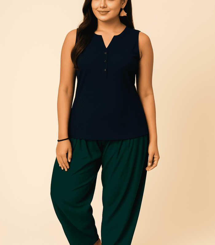 Cotton Patiala Green Pants for Women