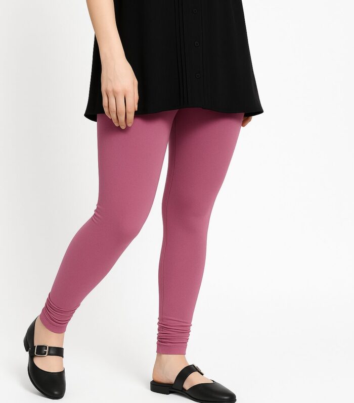 Dusty rose ankle length leggings for women