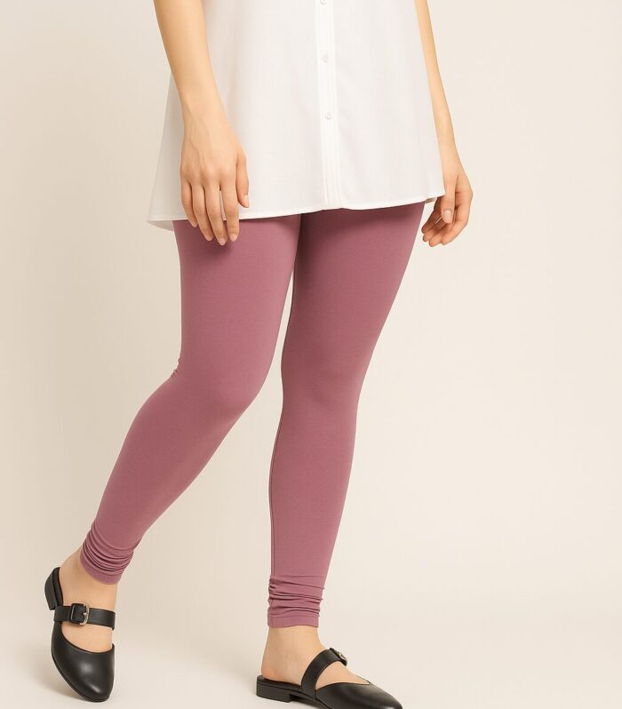 Dusty mauve ankle length leggings for women