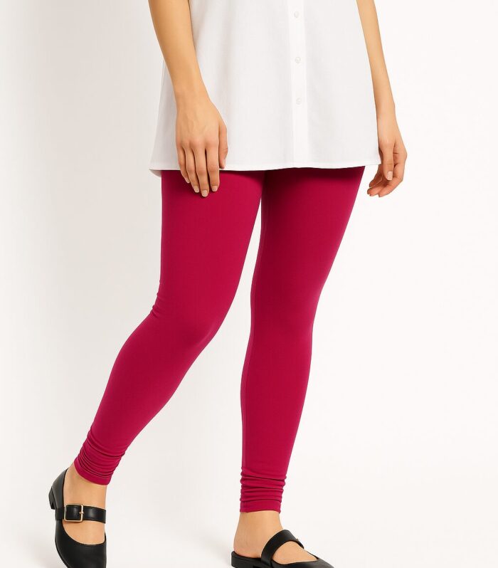 Cherry pink ankle length leggings for women
