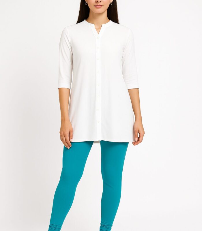 Turquoise blue ankle length leggings for women