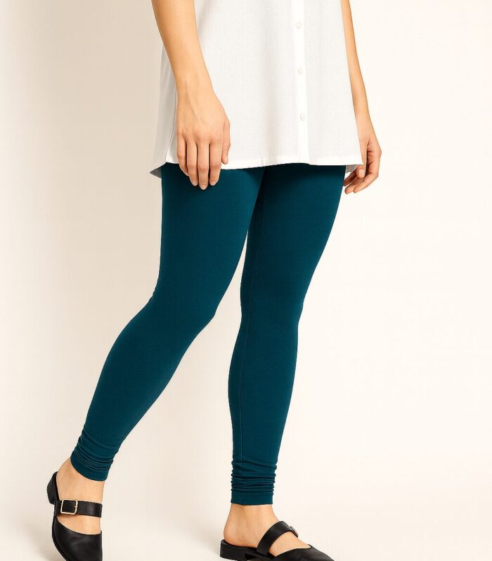 Teal blue leggings for women
