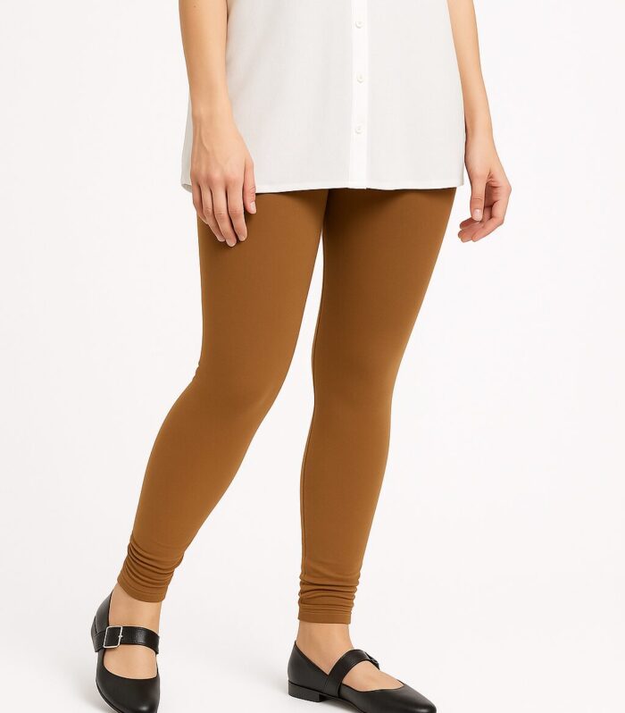 Camel tan ankle length leggings for women