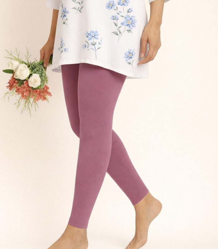 Mauve ankle length leggings for women