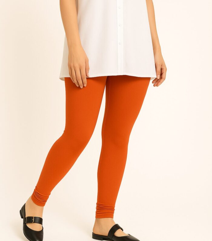 Rust orange leggings for women