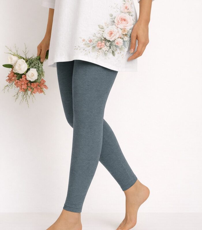 Slate grey ankle length leggings for women