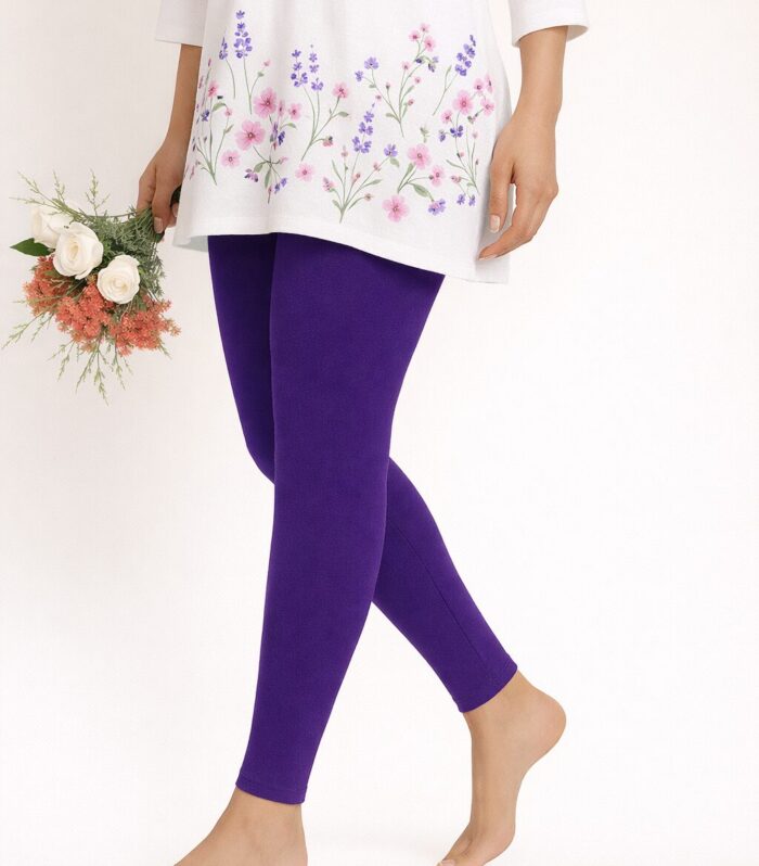 Royal purple ankle length leggings for women