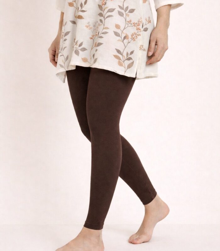 Dark brown ankle length leggings for women