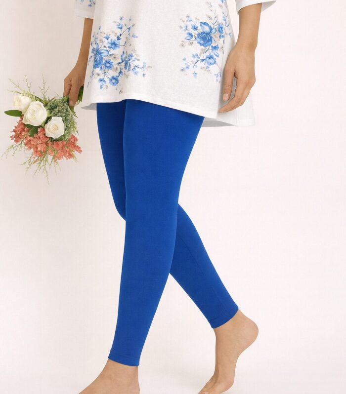 French blue ankle length leggings for women
