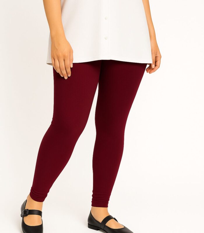 Deep maroon leggings for women