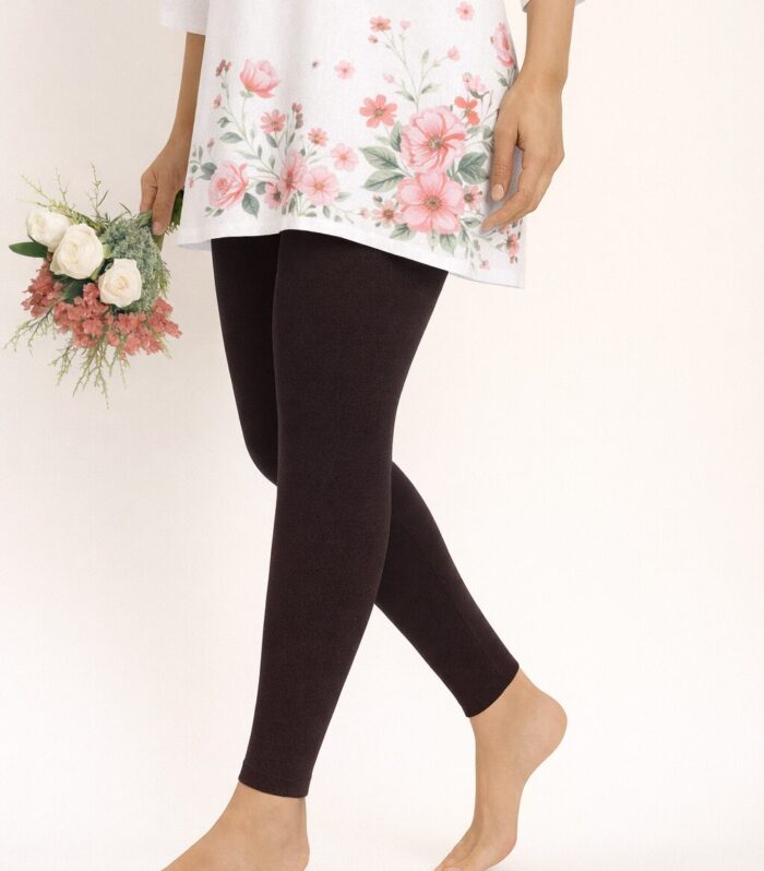 Coffee brown ankle length leggings for women