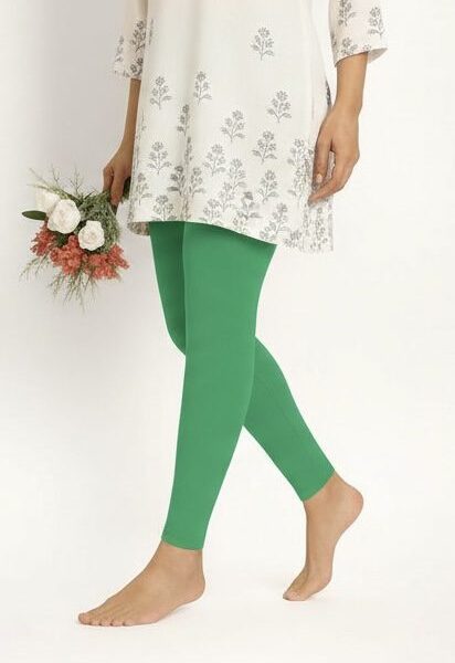 Mint green ankle length leggings for women